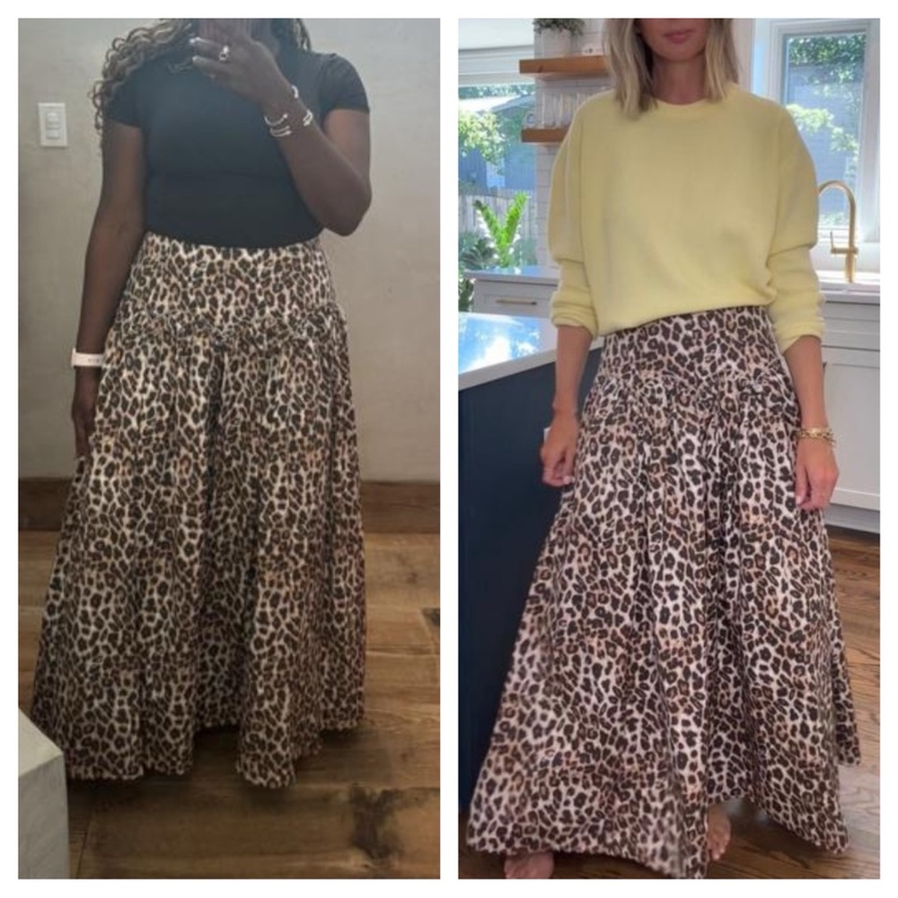 Anthropologie Mara Mara Leopard Print Basque Waist Drop Waist Maxi Skirt NWT - Picture 14 of 16
